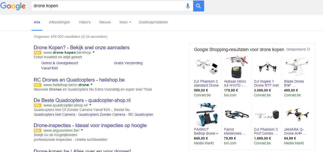 google shopping campagne advertenties