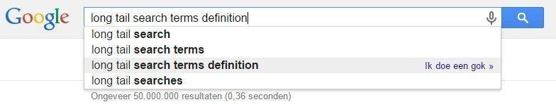 long tail zoekwoorden definitie google